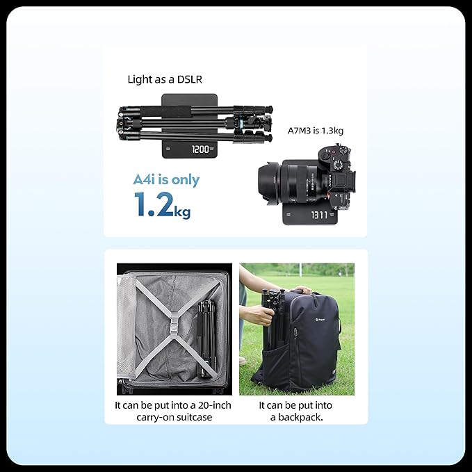 Fotopro 73" Camera Tripod, Aluminum Compact Travel Tripod and Monopod with 360° Ball Head Quick Release Plate, Professional Camera Tripod for DSLR, A4I A5I (Grey, 73 Inch)