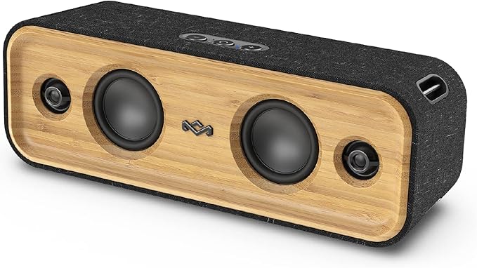 House of Marley Get Together 2: Portable Speaker with Wireless Bluetooth Connectivity, 20 Hours of Playtime and Sustainable Materials, IP65 Dust and Water Resistance, Signature Black