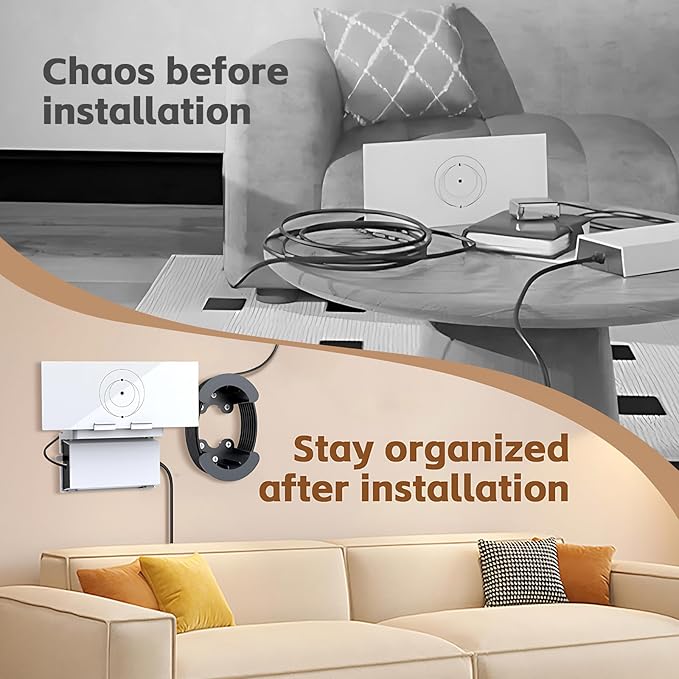 UBeesize Starlink Mount, Standard Gen 3 Router Wall Mount with Cable Caddy, All in One Wall Holder for Starlink Standard V3 Mesh Router and Power Supply