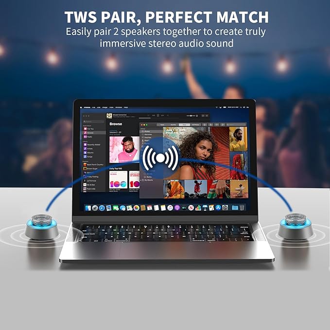 Bluetooth Shower Speaker, IP67 Waterproof Wireless Speaker with Colorful LED Lights, True Wireless 3D Stereo Sound, Portable Outdoor Speakers for Beach, Pool, Kayak, Travel, and Home Use (Blue)