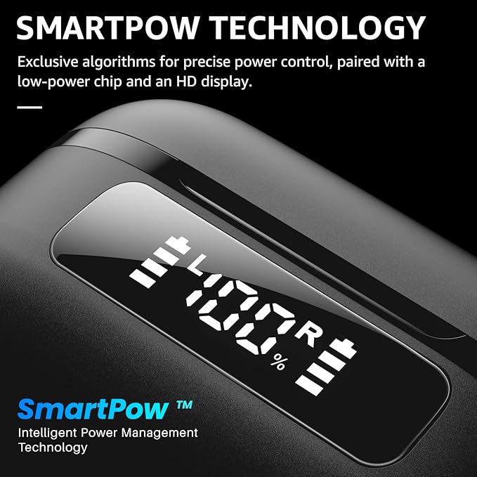 TOZO Hybrid Active Noise Cancelling Wireless Earbuds, 6 Mics ENC Clear Call, IPX8 Waterproof, in Ear Bluetooth 5.3 Headphones Stereo Bass Ear Buds 59H Playtime with LED Display 32 EQs via APP