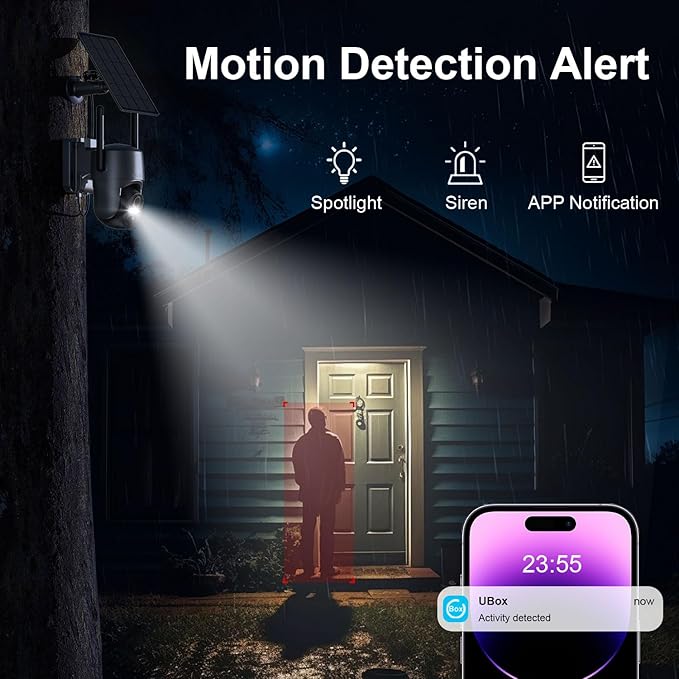 No WiFi Security Camera Outdoor Wireless, Cellular Security Cameras, Solar Camera Outdoor Wireless, 2K HD Color Night Vision, Motion Detection, 2-Way Talk, IP66 Waterproof, 2 Pack