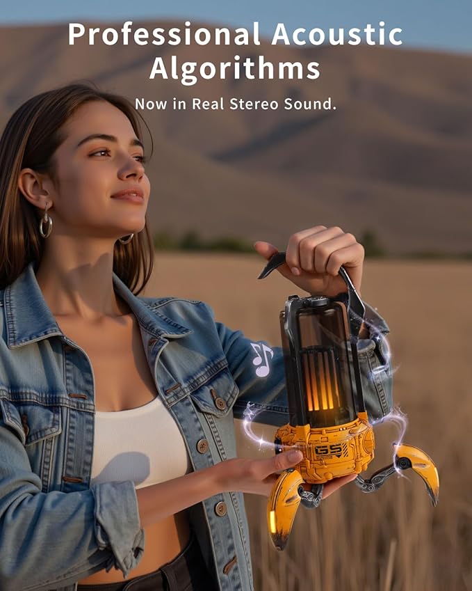 Gravastar Supernova Portable Bluetooth Speaker, LED Table Lamp Speaker, 9H Playtime, TWS Pairing, Wireless Speakers fo Party/Outdoor/Camping/Gifts