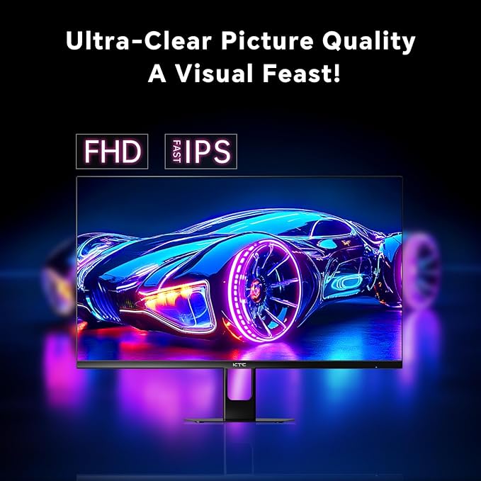 KTC 27 Inch Gaming Monitor 180Hz, Full HD 1920x1080 Fast IPS Computer Monitor, DP 1.4 & HDMI 2.1 Ports 1Ms FreeSync Frameless PC Gamer Monitor, HDR, VESA Mount, H27F22