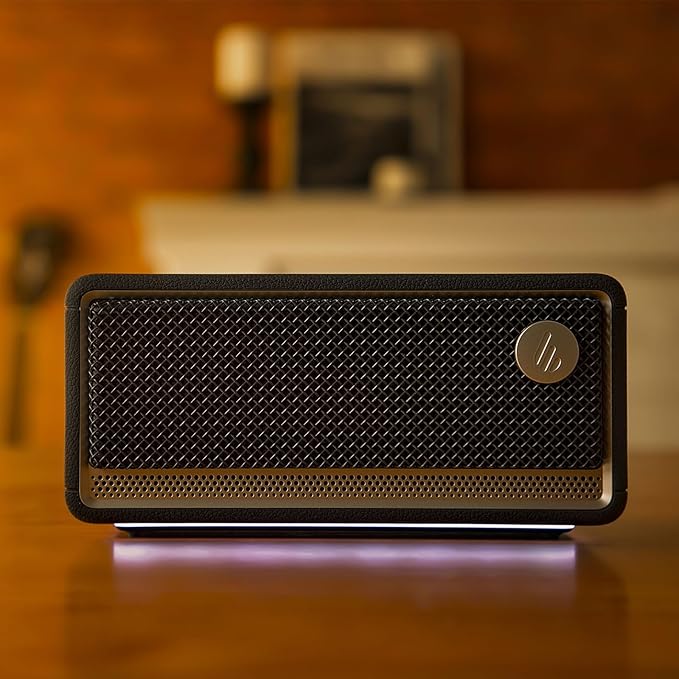 Edifier ES60 Bluetooth Speaker, Portable with Stereo Pairing, IP66 Dustproof & Waterproof 9H Playtime BT5.4 34W RMS Dual Device Connection Ambient Light for Home Party Outdoor Beach – Black