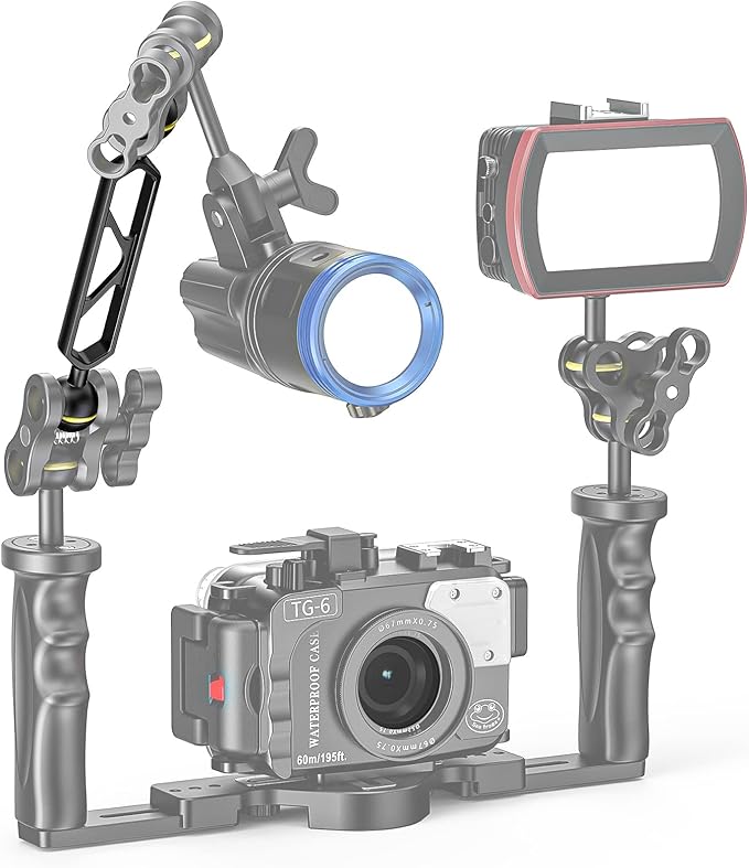 Sea frogs Ball Arm Ball to YS Mount Arm 6.0" Essential Diving Equipment Underwater Photography Gear Lighting System Aluminum Alloy Diving Equipment Accessory Lightweight Arms AM-22