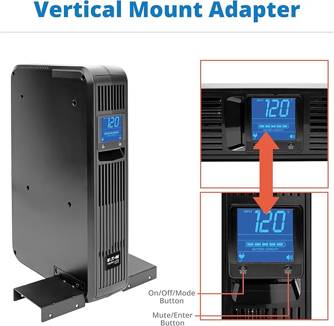 Tripp Lite SMART1500LCDXL 1500VA Rack Mount UPS Battery Backup with Expandable Run Time Option, 900W, 8 Outlets, Short Depth, 2U Rackmount UPS, AVR, LCD Screen