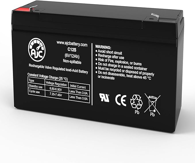 AJC Battery Compatible with APC Back-UPS Back-UPS 450 6V 12Ah UPS Battery