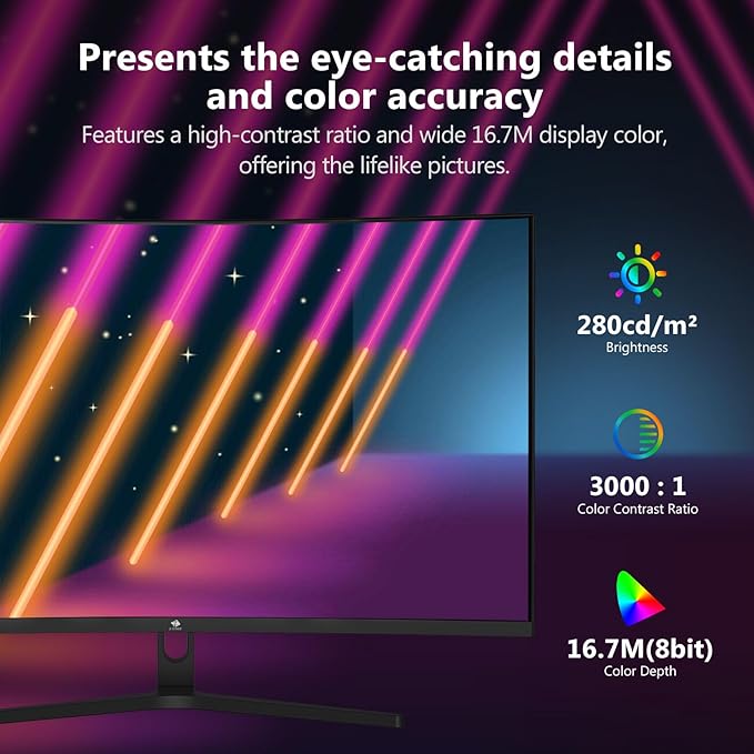 Z-Edge 32 inch Curved Gaming Monitor, FHD 1080P 240Hz Curved Monitor,1500R Computer Monitor, MPRT 1ms Monitor, UG32P 2X DP 1.4 Ports and 2X HDMI 2.0 Ports