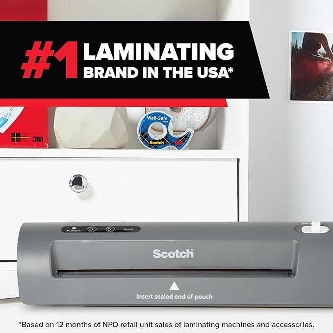 Scotch TL901X Thermal Laminator, 1 Laminating Machine, Gray, Laminate School Assignments and Documents, for Dorm Room or School Supplies, 9 in.