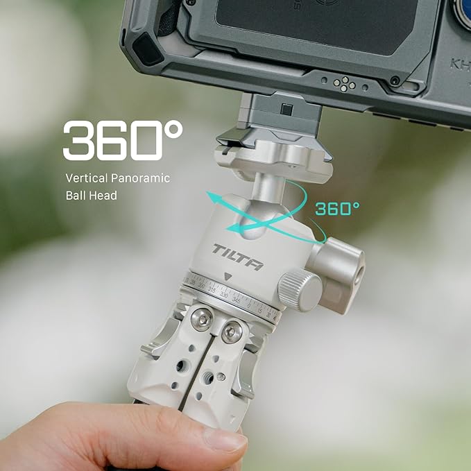 Tilta BT03 Tabletop Tripod | Ball Head with 1-Stage Carbon Fiber Tripod Legs (3KG) (Snow White, Standard Edition)