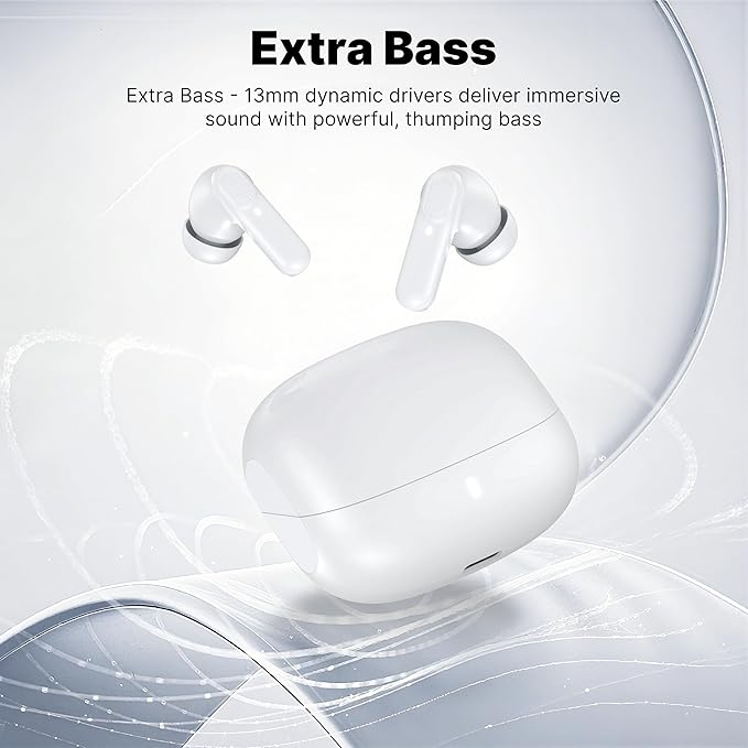 Wireless Earbuds Bluetooth 5.3 Headphones, Lightweight in-Ear Design with Deep Bass, 48HPlaytime, Touch Control, IPX5 Waterproof Earphones for Sports Workout (White)