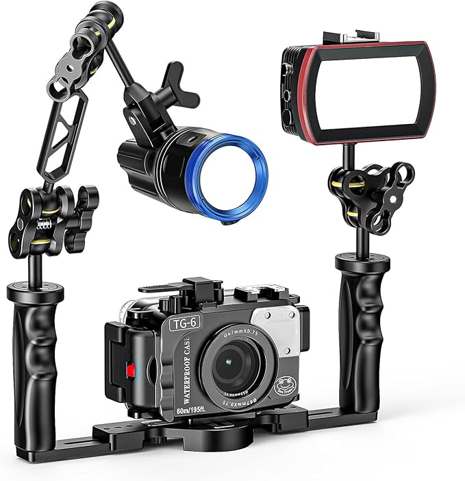 Sea frogs Double Ball Arm 5.0" Essential Underwater Photography Gear Lighting System Aluminum Alloy Diving Equipment Accessory Lightweight Arms AM-16