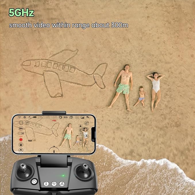 Loolinn | GPS Drone with Camera 4K for Beginners as Gift, Under 250 Grams, 50 Minutes Flying Time, Two Batteries, 4K Photo, 2K Video, GPS Intelligent Return, Follow Me, Drone with Camera for Adults as Gift