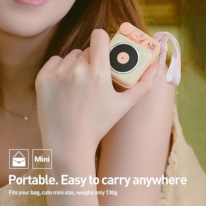 MUZEN Mini Bluetooth Speaker, Button Small Cute Portable Metal Retro Wireless Speaker with Loud Volume Great Sound and Portable Lanyard & Gift Bag for Office Classic Vintage Decor