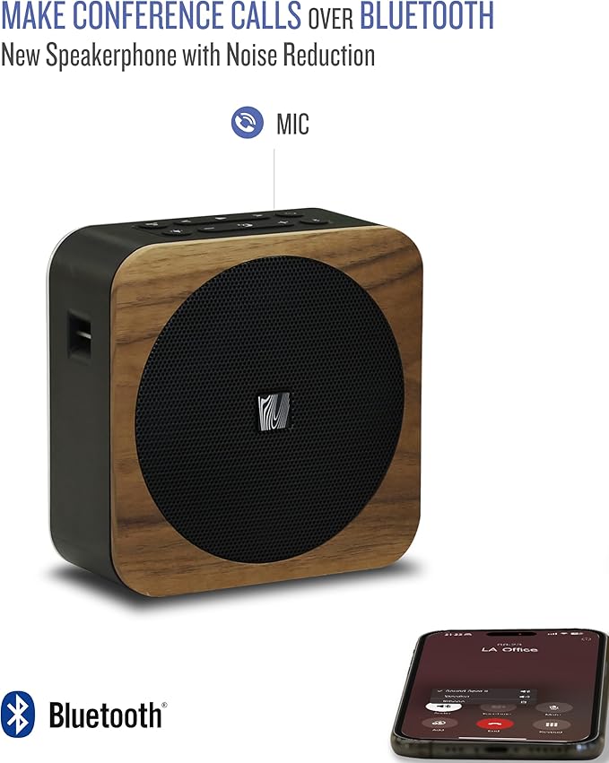 Sound Spot II SFQ-18: Portable Bluetooth Speaker with Powerful Bass, Nature Sounds, Ambient Light, and Speakerphone (Black)