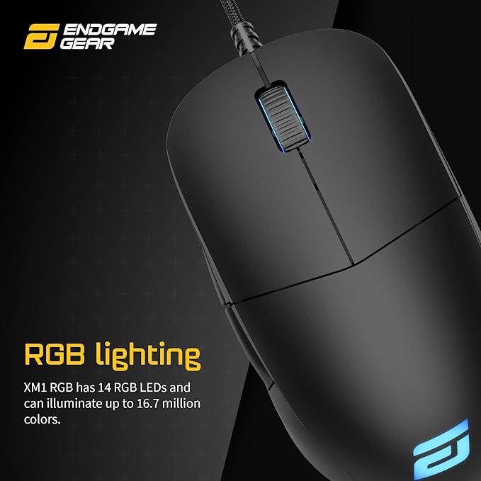 ENDGAME GEAR XM1 RGB Gaming Mouse, Programmable Mouse with 6 Buttons and 16,000 DPI, Black