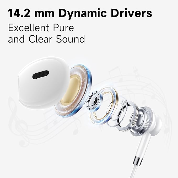 USB C Headphones for iPhone 16e 15, Wired Earphones with Mic & Volume Control,Wired Headphones for iPhone 16/16Plus/16Pro/16Pro Max/for iPad Pro/for Samsung S25/S24/S23 Earbuds