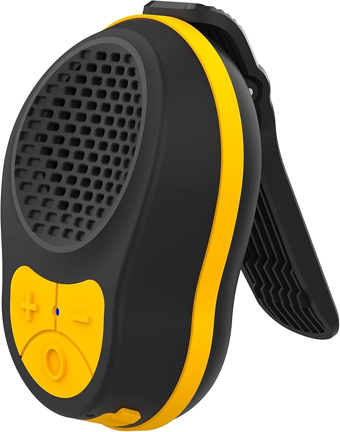 Wearable Bluetooth Speaker Clip On, Small Portable Speaker, Waterproof Bluetooth Mini Speaker with Microphone for Workout Running Up to 24H Playtime(Black+Orange)