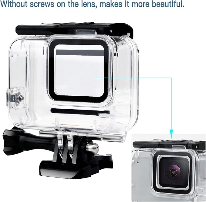 D&F Waterproof Housing Case for HERO7 White & Hero 7 Silver, 30M Underwater Photography Protective Shell with Screen Protector Films and Anti-Fog Inserts Accessories