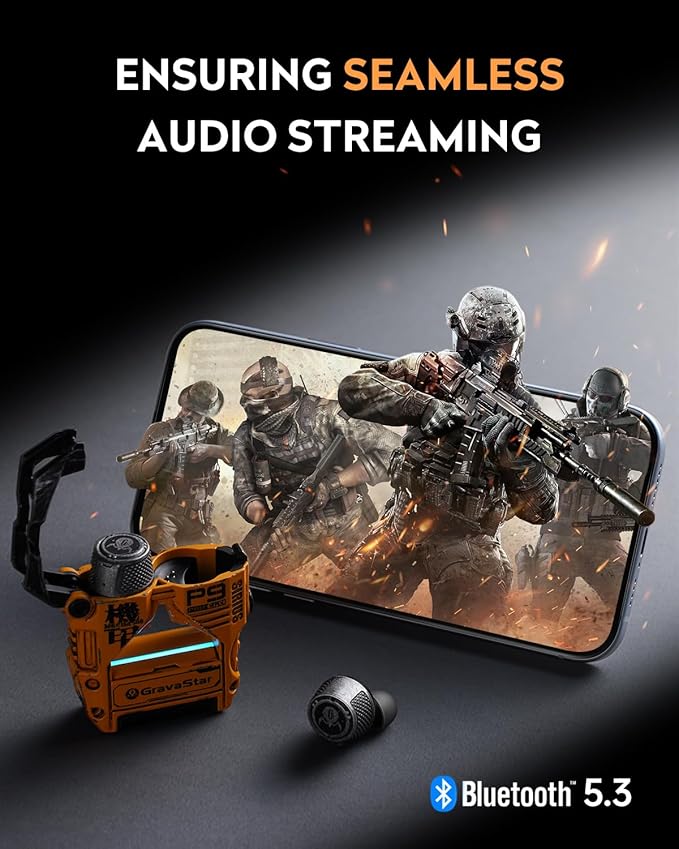 GravaStar Sirius Plus True Wireless Earbuds, Bluetooth 5.3 Active Noise Cancellation ANC Headphones, 28H Playtime, ENC Clear Call, Customization App, IPX4 for Sports/Work -Yellow