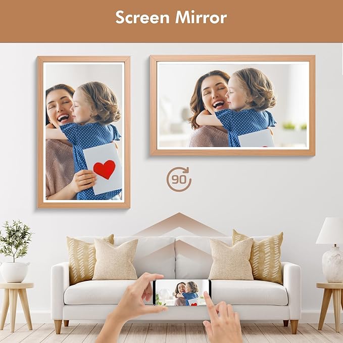 Large Digital Picture Frame 21.5"-WiFi-Photo-Frame - 1920 * 1080 IPS FHD Digital Photo Frame Display, 32GB, Wall Mounted, Load Photos Videos from Phone via App Email, Gifts for Mom Dad