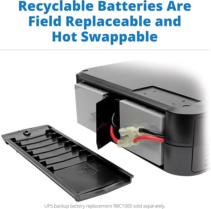 Tripp Lite SMART1500LCDXL 1500VA Rack Mount UPS Battery Backup with Expandable Run Time Option, 900W, 8 Outlets, Short Depth, 2U Rackmount UPS, AVR, LCD Screen