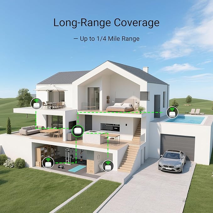 YoLink Water Leak Starter Kit: Hub + 4 Leak Sensor 4 (105 dB Siren), LoRa Long-Range, App/SMS/Email Alerts, D2D Offline, 2 AAA Up to 5-Year Battery, Works with Alexa/IFTTT/Home Assistant