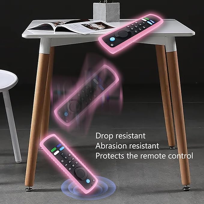 (3 Pack) Protective Cover for Fire TV Stick Remote, Friendly Silicone Material, DropProof, DustProof, Washable, Compatible with Most Models of Fire Stick 4k Remote Case, FireTV Remote Skin