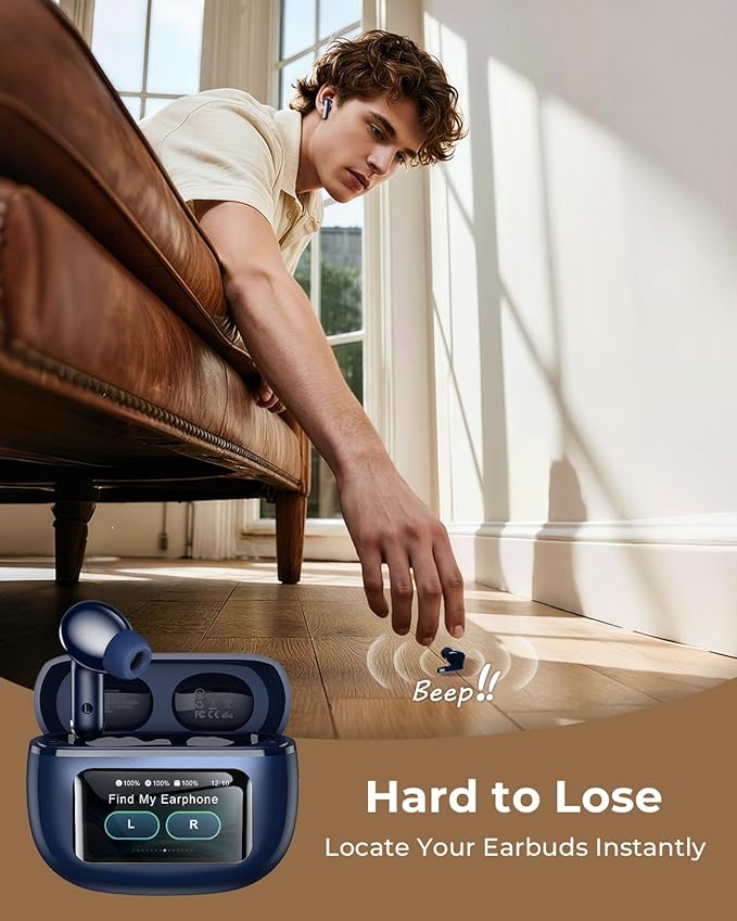 Wireless Earbuds, Ear Buds Active Noise Cancelling with Charging Case, 6.0 Bluetooth Earbuds with AI Clear Calls, 40H Playtime for Sports & Working, Stereo Sound Headphones for iPhone/Android/iPad