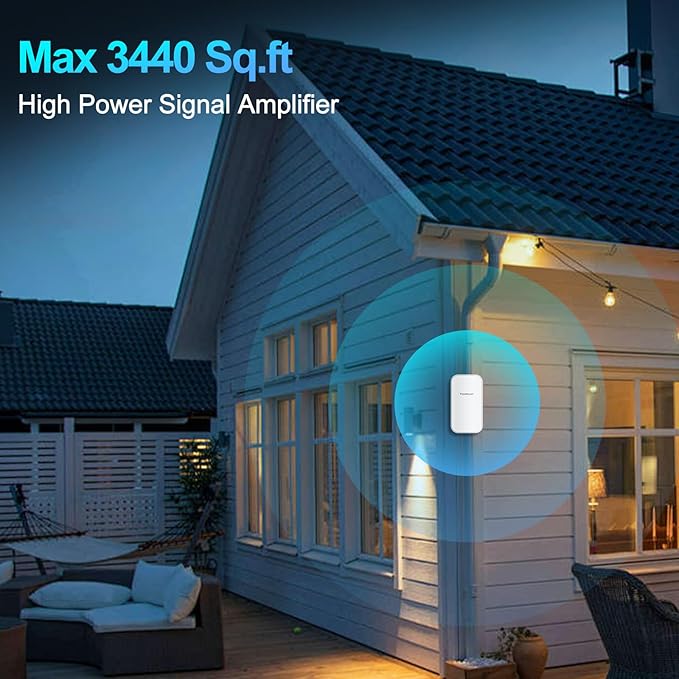 2025 Outdoor WiFi Extender，IP65 Weatherproof，WiFi Booster and Signal Amplifier，Outdoor WiFi Extender for Farm，Courtyard，Factory，Campsite