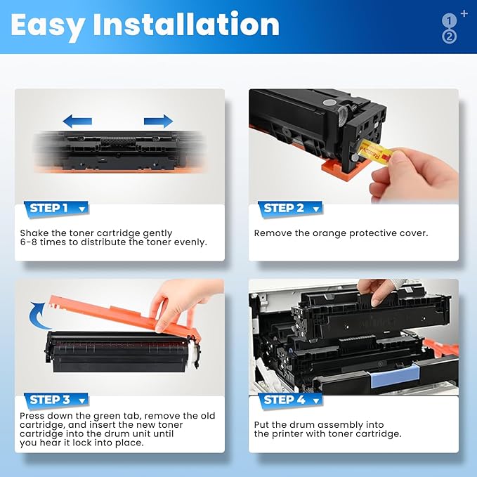 W2110A 206A Black Toner Cartridges for Laser Jet M283fdw M283cdw M255dw Compatible for HP 206A 206X W2110A Compatible with Color Laser Jet Pro MFP M283fdw M283cdw M283fdn Pro M255dw M255nw Printer