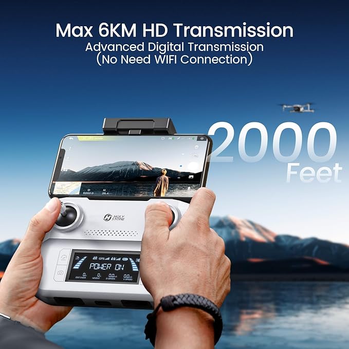 Holy Stone HS360D GPS Drones With 4K Camera For Adults, 249g RC Quadcopter with 80-Min Flight Time, 20000ft Range FPV Transmission Beginner Drone, Auto Return, 2 Batteries, Upgraded HS360S