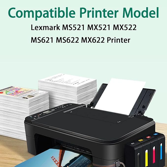 56F1U00 56F1U0E Ultra High Yield Compatible Toner Cartridge（25000 Pages） Remanufactured for Lexmark 56F1U00 56F0U0G 56F0UA0 56F1U0E for MS521, MS621, MS622, MX521, MX522, MX622 Laser Printer