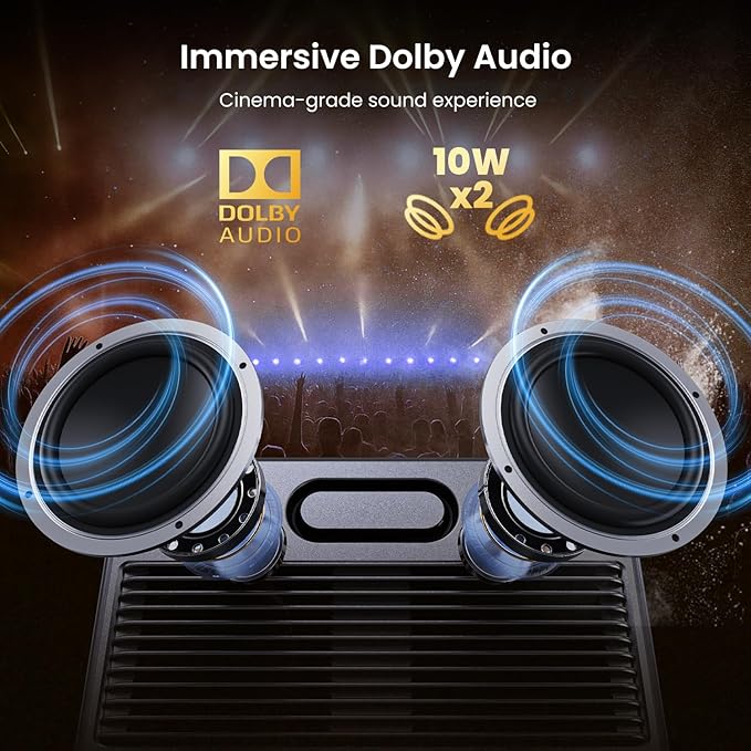 2000 ANSI Lumen Outdoor Projector Official Licensed Google TV Full HD 4K , Smart Projector with Wifi and Bluetooth, Auto Focus, Dolby Sound,Built-in Apps,HAPPRUN Home Theater for Phone/TV Stick/PC/PS5