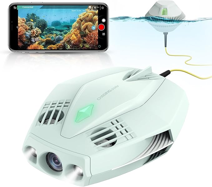 Chasing Dory Underwater Drone - Palm-Sized 1080p Full HD Underwater Drone with Camera for Real Time Viewing, APP Remote Control (Green)