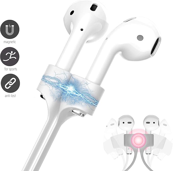 Ultra Strong Magnetic Airpod Pro Strap Anti-Lost Cord Sports Lanyard Compatible with Airpods 3rd 2nd Generation Pro 3 2 1 (White)