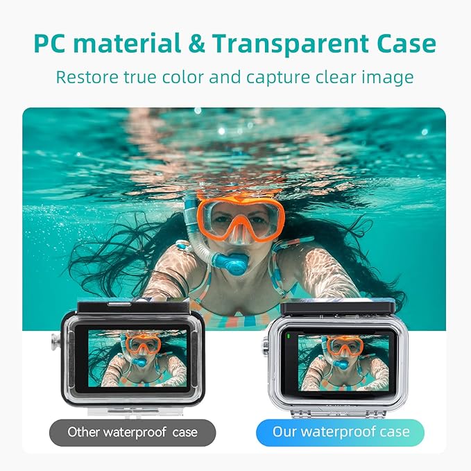 Waterproof Case for DJI Osmo Action Camera 5 Pro/4/3,with Anti-Fog Underwater Housing Shell Cage Supports 45M/148FT Diving Housing Protective Shell Underwater Accessories Kit