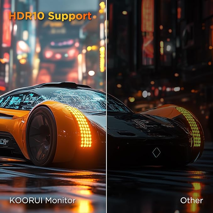 KOORUI 25 Inch Curved Gaming Monitor 240Hz FHD 1080P Computer Monitor, 1500R 1ms GTG Display, Adaptive Sync, 90% DCI-P3,HDR, Eye Care, Tilt Adjustable, VESA 75x75mm, Black,G2511XC