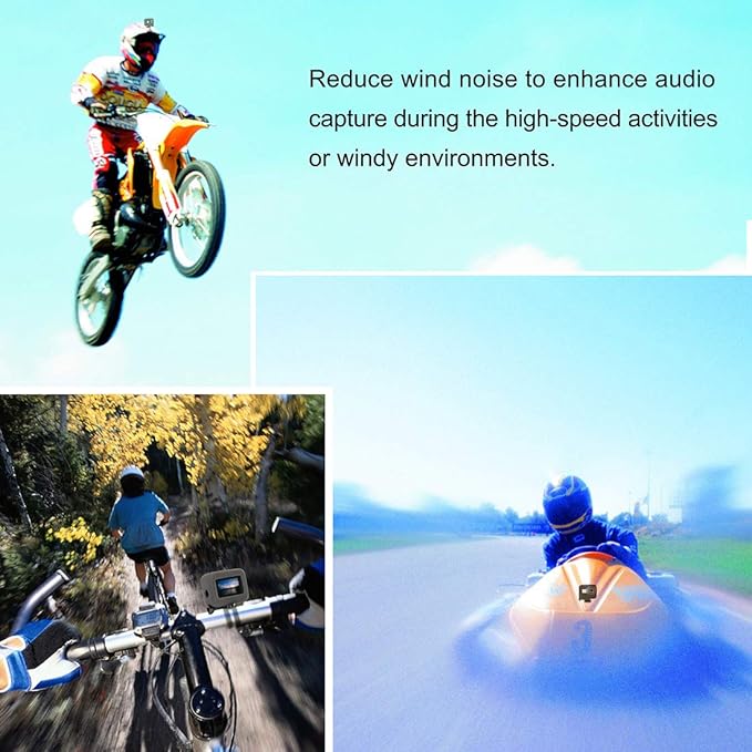 2-Pack Windslayer Cover Housing Frame Case for GoPro Hero 8 Black, Reduces Wind Noise for Optimal Audio Recording