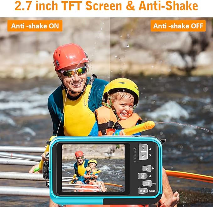 Waterproof Camera 10FT Underwater Camera 30MP 1080P FHD Video Resolution 16X Zoom Waterproof Digital Camera for Snorkeling,Vacation(Green)