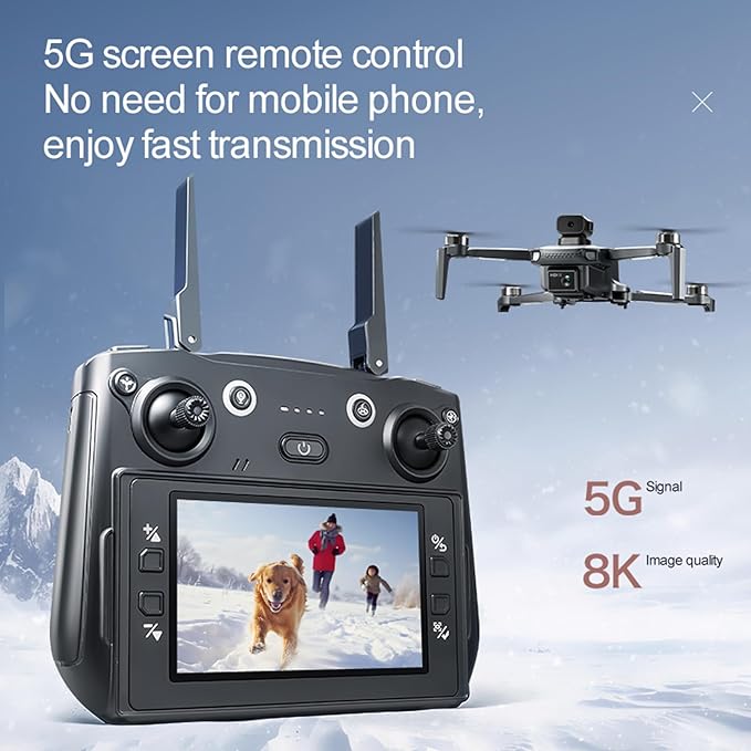 4.5-inch Screen Display Drone with GPS, Dual Cameras and Foldable Design – Model S186GPS (2 batteries)