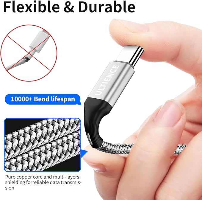 USB C to USB 3.0 Adapter 2 Pack, 10Gbps SuperSpeed - Thunderbolt3 OTG Cable Compatible with MacBook Pro/Air, iPhone 16 15 Pro Max, Samsung S24/S23/S22 (0.59ft, Silver)