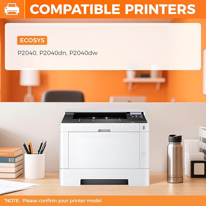 TK-1162 TK1162 Toner Cartridge 2-Pack High Yield with Chip Replacement for Kyocera TK-1162 1T02RY0US0 Compatible with ECOSYS P2040 P2040dn P2040dw Laser Printers Toner Kit, 7,200 Pages Monochrome Ink