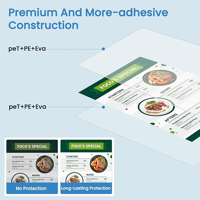 100 Pack Thermal Laminating Pouches 10 Mil, 9 x 11.5 Inches Clear Laminating Sheets, Wide Size Compatibility Office Laminating Supplies for Letter, Photo, Card and ID Badge