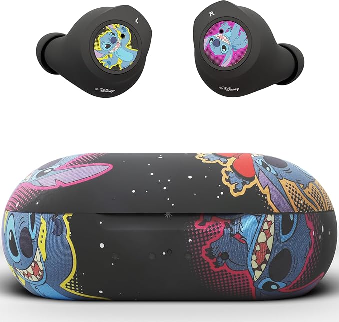 Disney Lilo and Stitch Bluetooth Earbuds w/Charging Case- Wireless Headphones w/Built-in Mic+ Up to 30 Hrs Playtime- Lilo and Stitch Gifts for Girls,Boys,Women,Men,All Fans of Lilo and Stitch Stuff