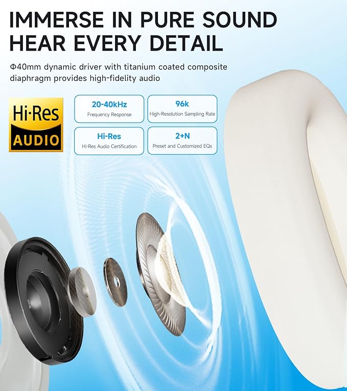 Edifier W800BT Pro Hybrid Active Noise Cancelling Headphones - Hi-Res Audio - AI Call Noise Cancellation - 45H Playtime - Fast Charging - Foldable - Wireless Over-Ear Bluetooth 5.4 Headphones - Gray