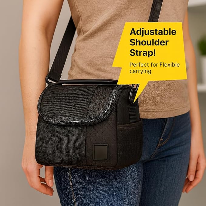 Acuvar Small Soft Padded Camera Bag for Canon, Sony, Olympus, & Samsung, DSLR Camera Bag Small, Camera Equipment Carrying Case, Gadget Bag With Shoulder Strap, Lightweight Case, Crossbody Camera Case