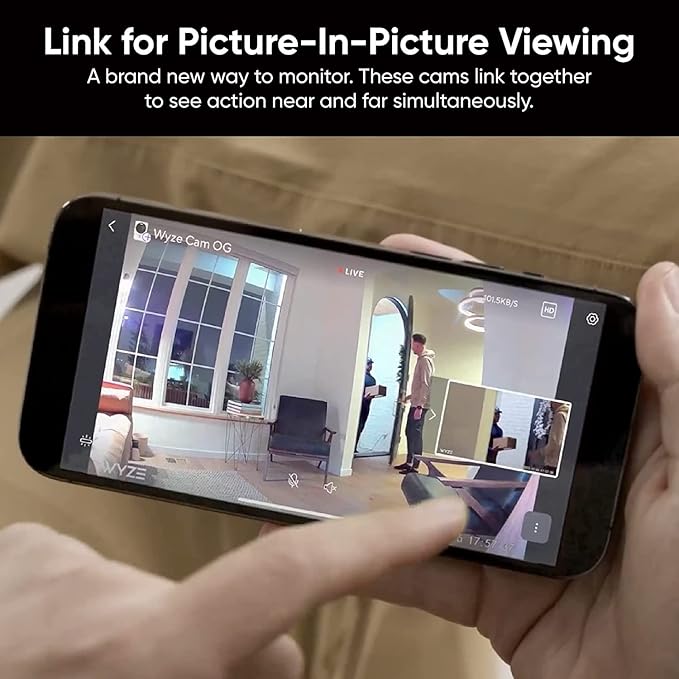 Wyze Cam OG Telephoto Indoor/Outdoor 1080p Wi-Fi Smart Home Security Camera with 3X Optical Zoom, Color Night Vision, Motion Detection, 2-Way Audio, Compatible with Alexa & Google Assistant, White