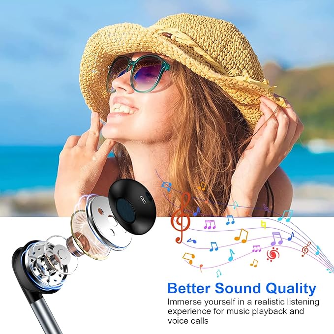 Type C Headphones Wired Earbuds Ear Buds for Samsung Galaxy A17 A16 5G S25 Ultra A36 A26 A56 A35 Z Fold 7 Flip 7 FE USB C In-Ear Headphones Wired USBC Earbuds Earphones Headsets with Microphone,2 Pack